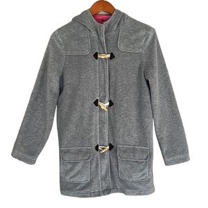 Lands End Kids Hooded Zip Up Toggle‎ Buttons Duffle Style Jacket Coat